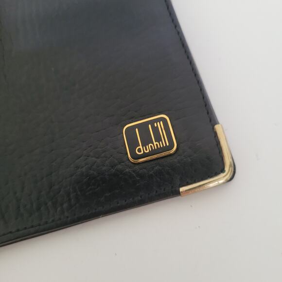 Dunhill Designer Mens Wallet Black Bifold Leather Folding Medium Logo Vintage - Picture 11 of 11